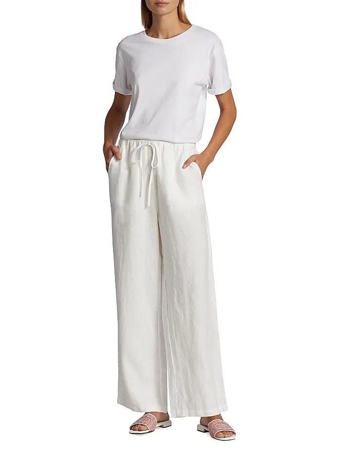 Woman wearing wide-leg pants