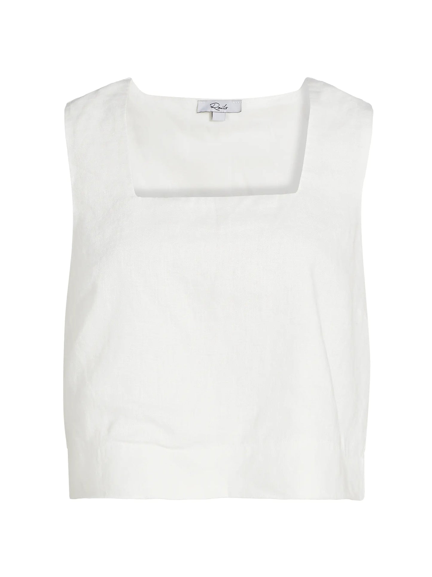 White sleeveless top