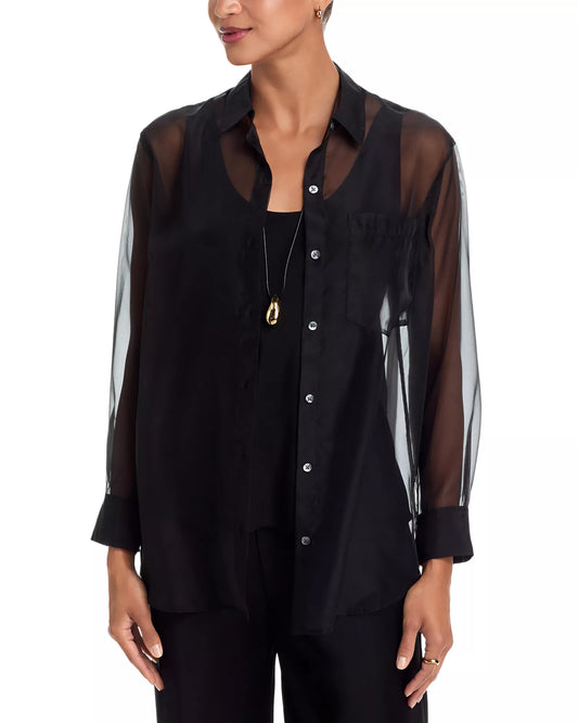Sofiya Sheer Blouse - Black