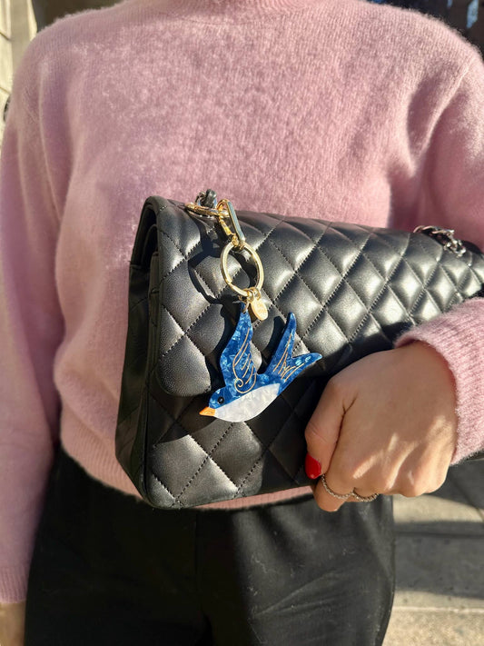 Swallow Bird Bag Charm + Keychain
