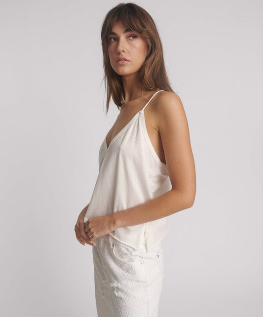 Deep V Front Singlet - White