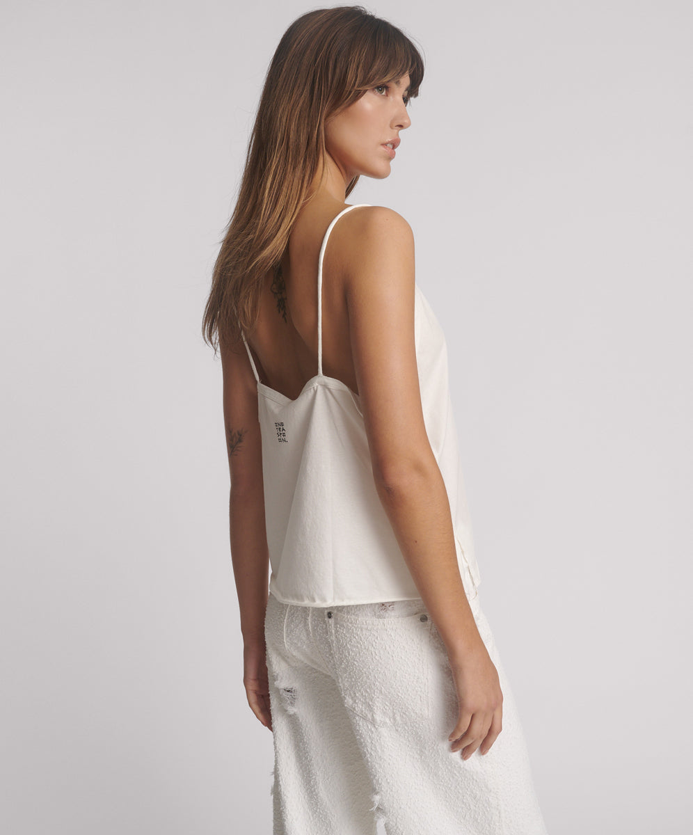 Deep V Front Singlet - White