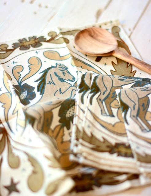 Bucking Bronco Table Napkins - Set of 4