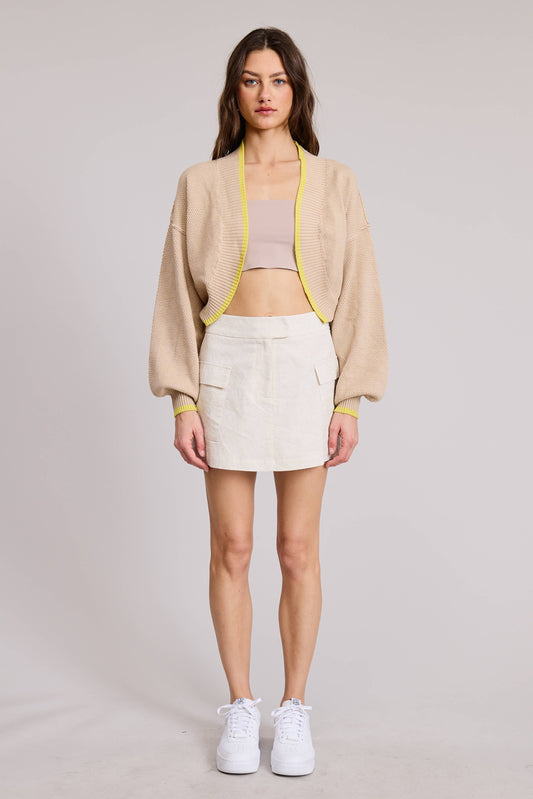 Angie Sweater Cardigan with Contrast Color