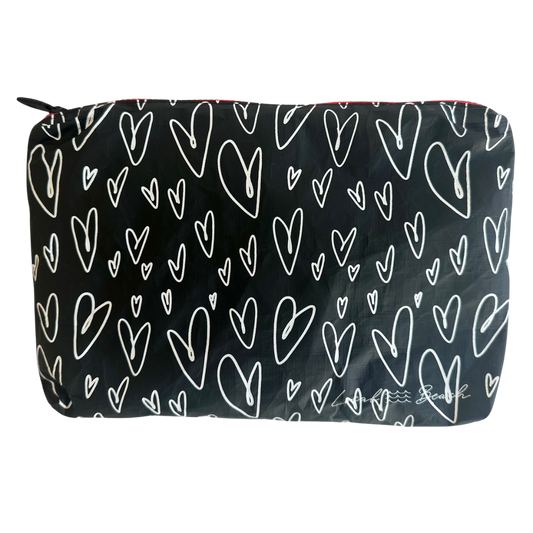 Heart Water Resistant Tyvek Printed Pouch