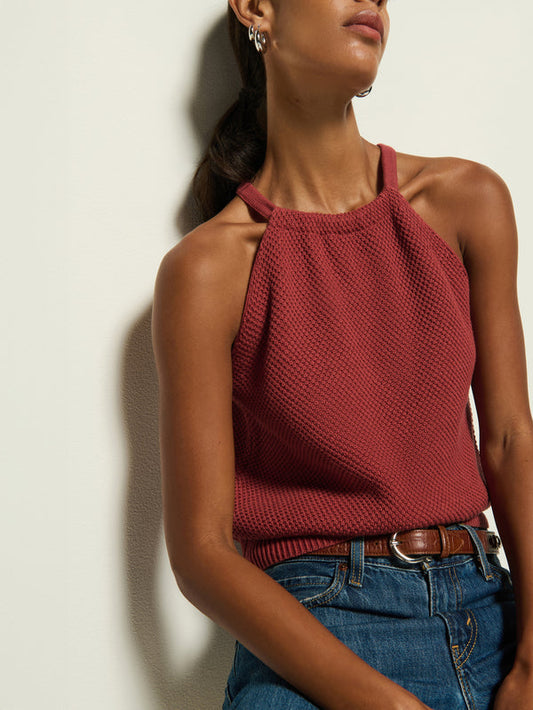 Auburn Sweater Tank - Marsala