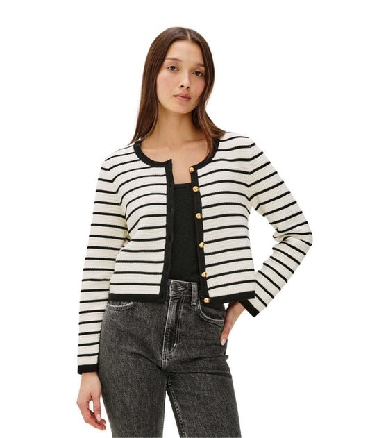 Catania Sweater - Ivory Black Stripe
