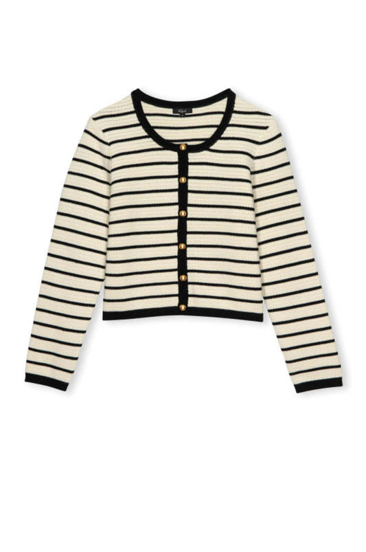 Catania Sweater - Ivory Black Stripe