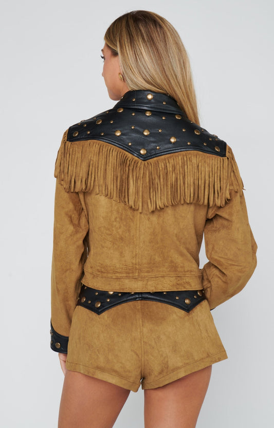 Wilson Shorts - Sepia Faux Suede & Leather