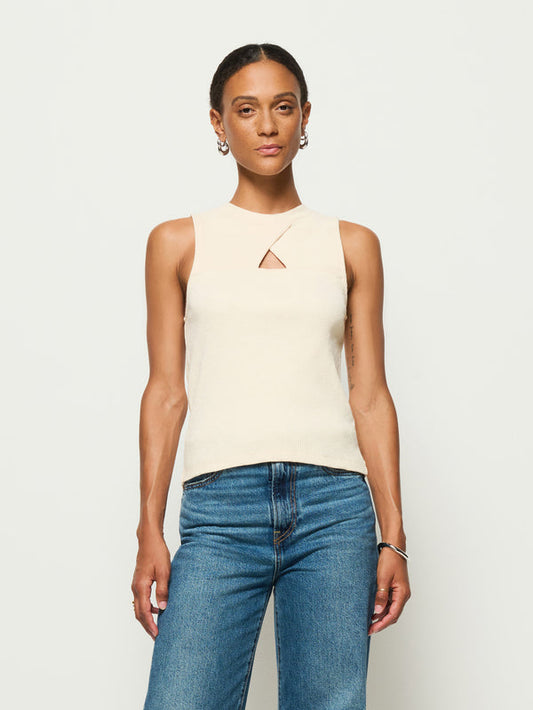 Ellie Keyhole Top - Parchment