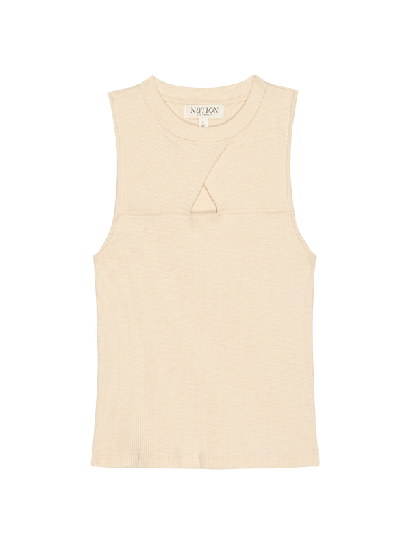 Ellie Keyhole Top - Parchment