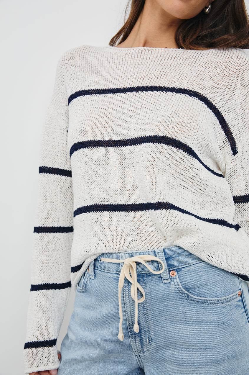 Evangeline sweater - Navy White Stripe