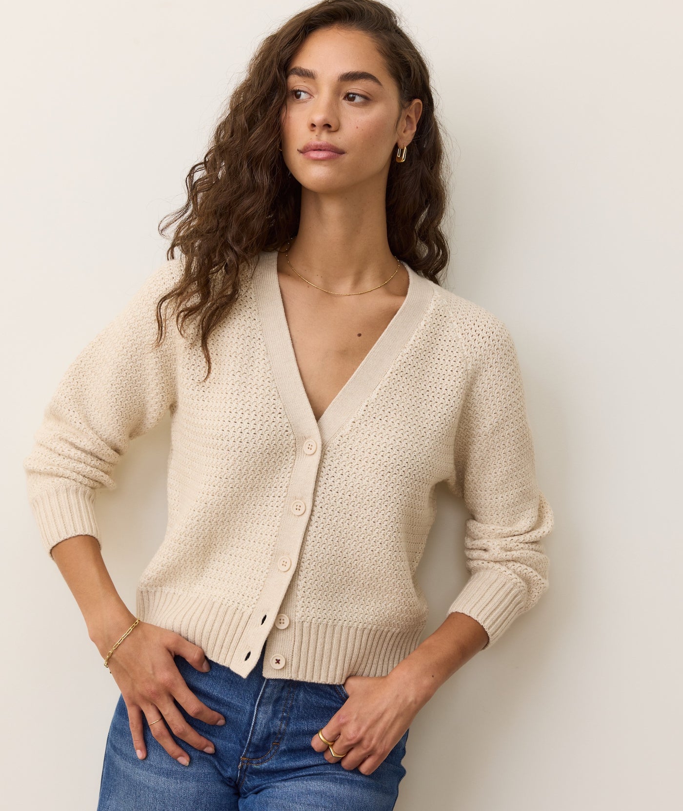 Robin Textured Cardigan - Seashell