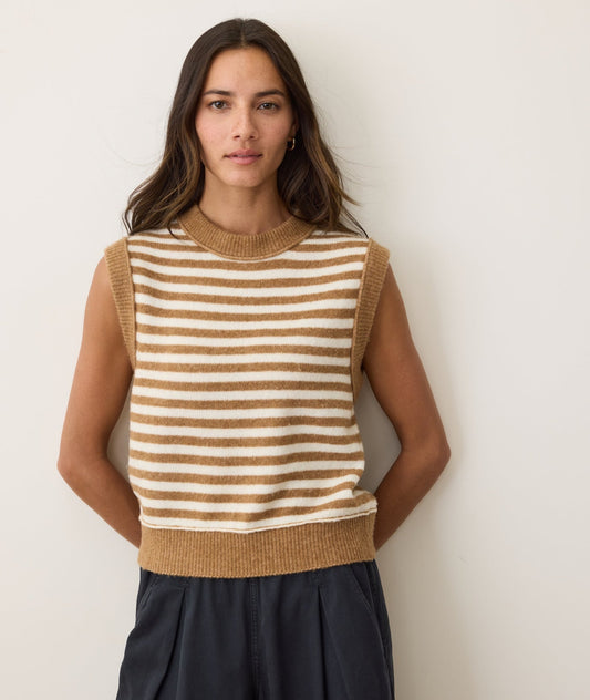 Sausalito Sweater Vest - Nutmeg Stripe