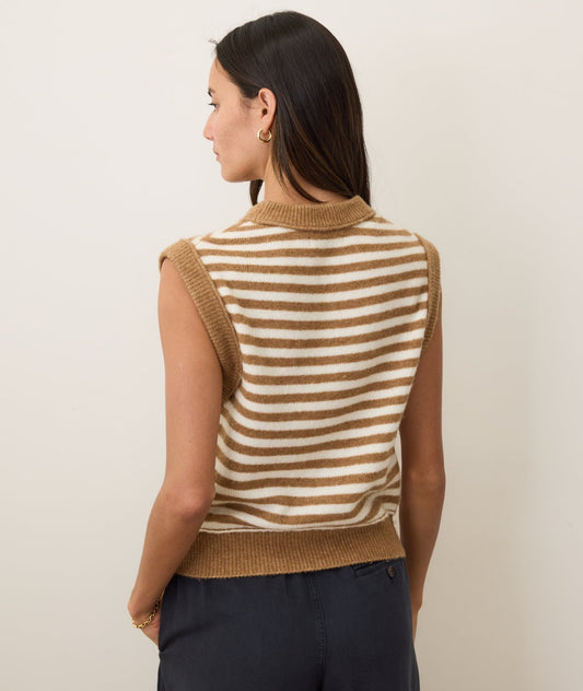 Sausalito Sweater Vest - Nutmeg Stripe