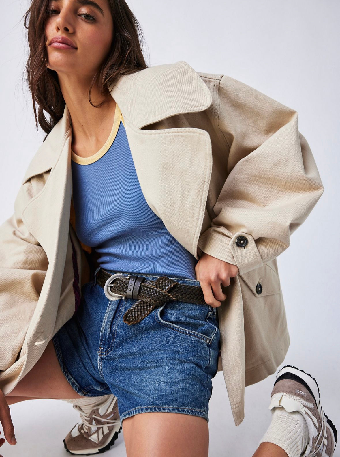 Highlands Solid Pea Coat - Tea Combo