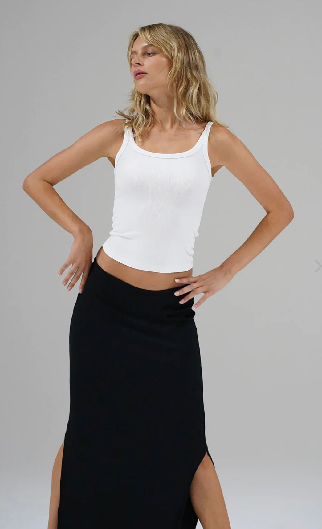 Timeless Ribbed Tank - White