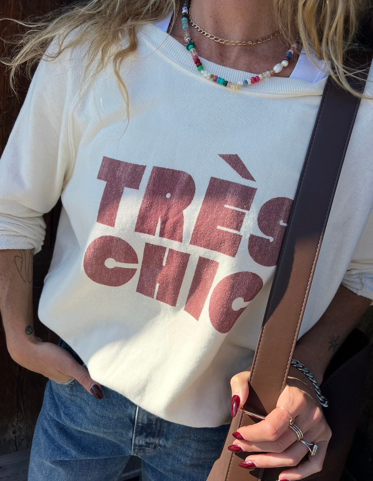 Tres Chic Sweatshirt - Vintage White
