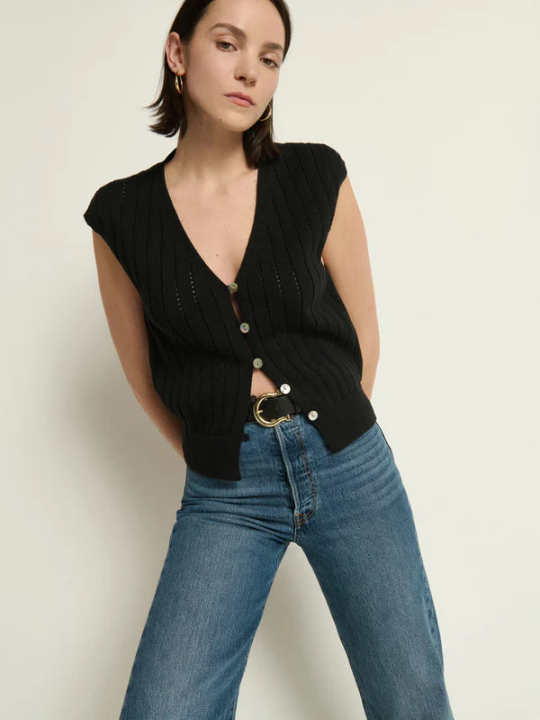 Morganna Sweater Vest- Black