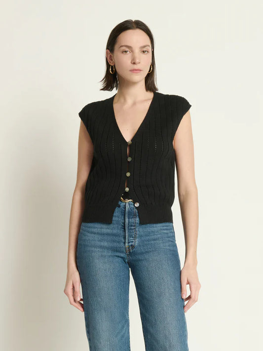 Morganna Sweater Vest- Black