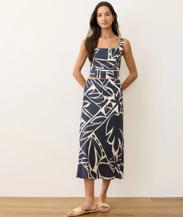 Avery Hemp Midi Skirt-Midnight Mosaic