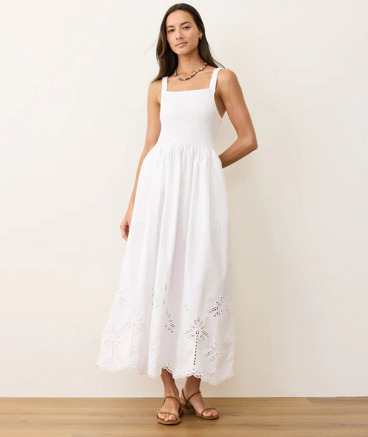 Selene Eyelet Maxi Dress-Bright White