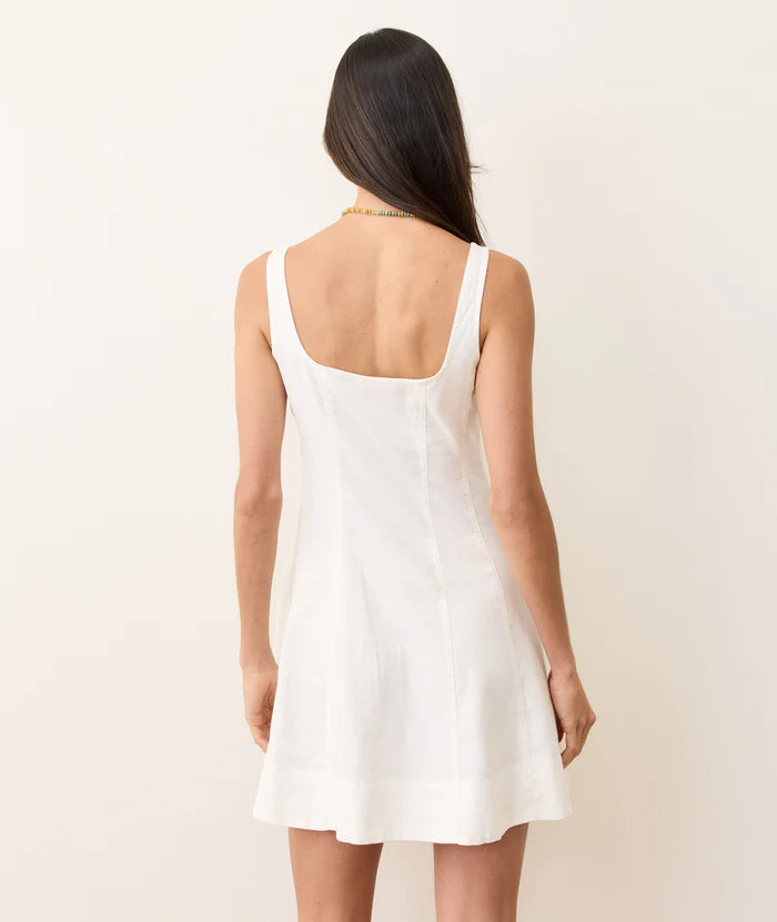 Denisse Hemp Mini Dress-White