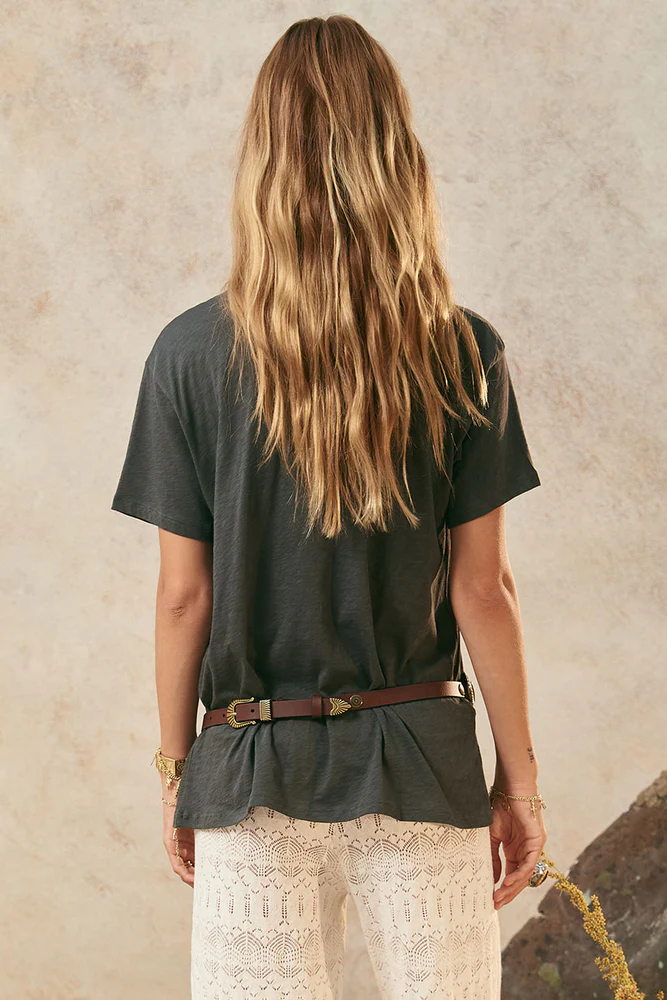 Elysian Biker Tee - Charcoal