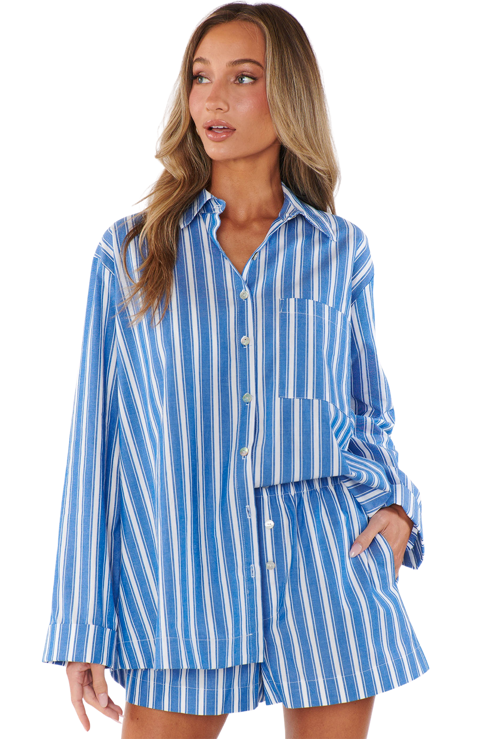 Braxton Button Down - Coastal Blue Stripe