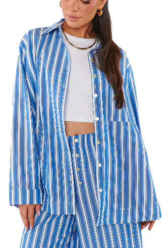 Braxton Button Down - Coastal Blue Stripe