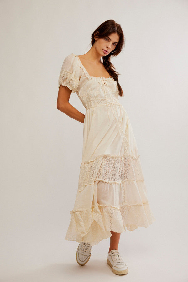 Falling Sun Midi Dress - Tea
