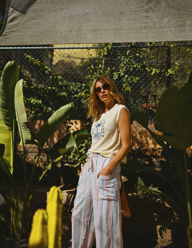 Rainbow Stripe Pant - Oyster