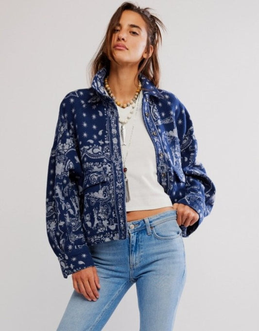 Bandana Jacquard Shirt - Indigo Combo