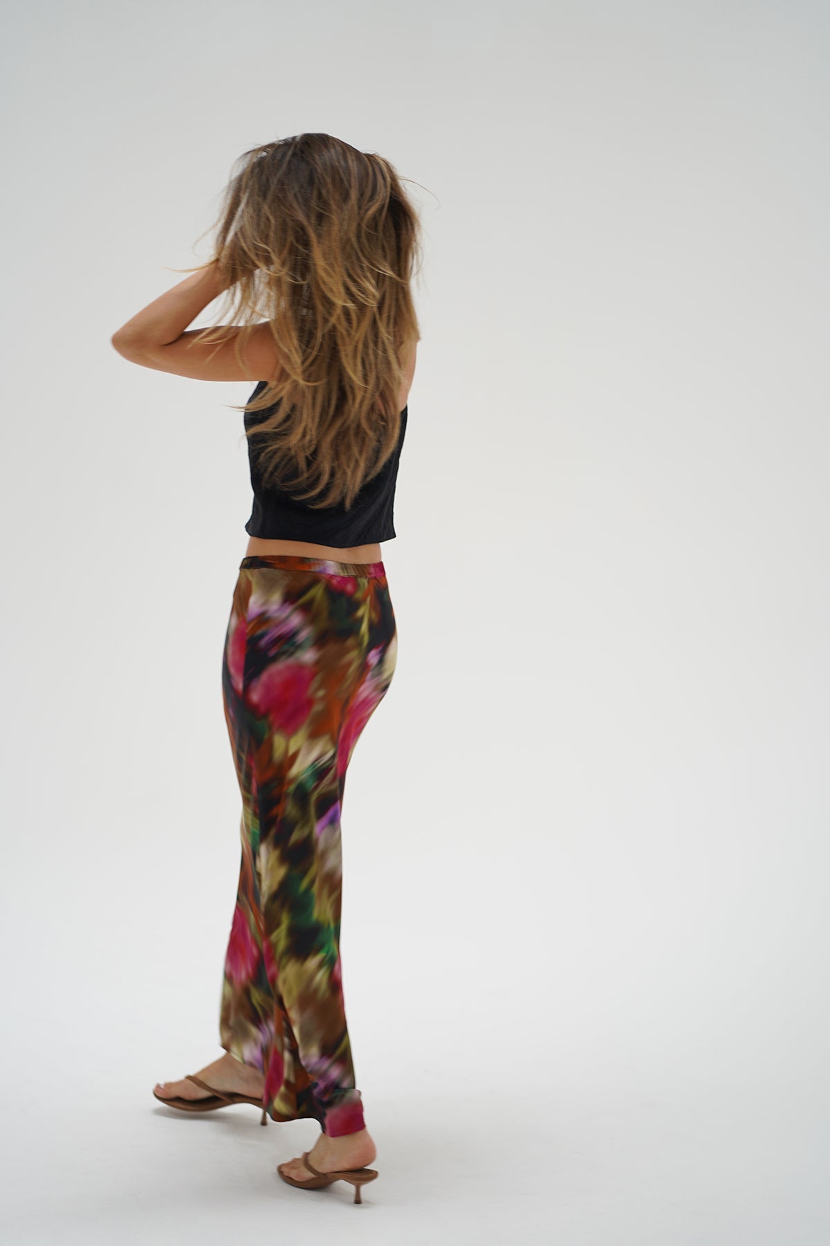 Zia Midi Skirt - Blurred Floral
