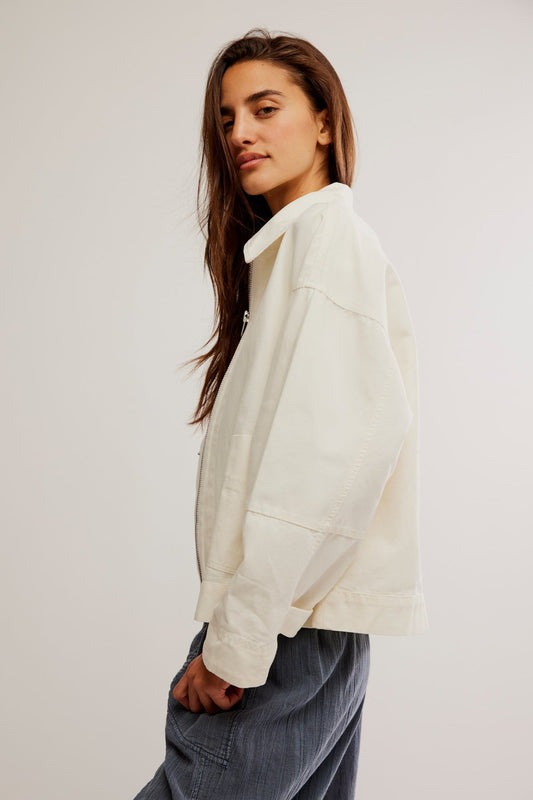 Sally Canvas Jacket Solid - Antique Ivory