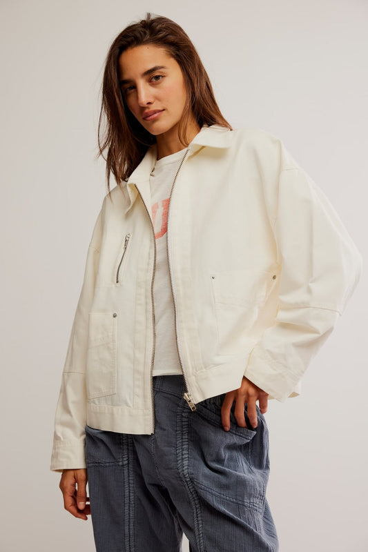 Sally Canvas Jacket Solid - Antique Ivory