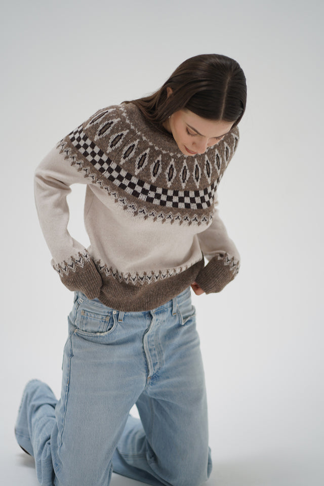 Tali Fair Isle Sweater - Ivory Multi Fairsle