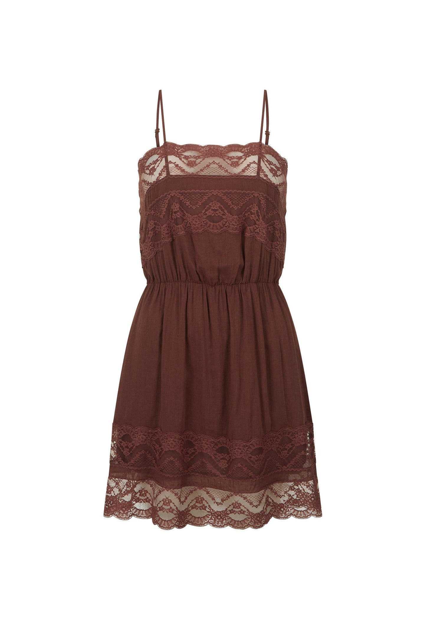 Mila Lace Mini Dress - Fudge