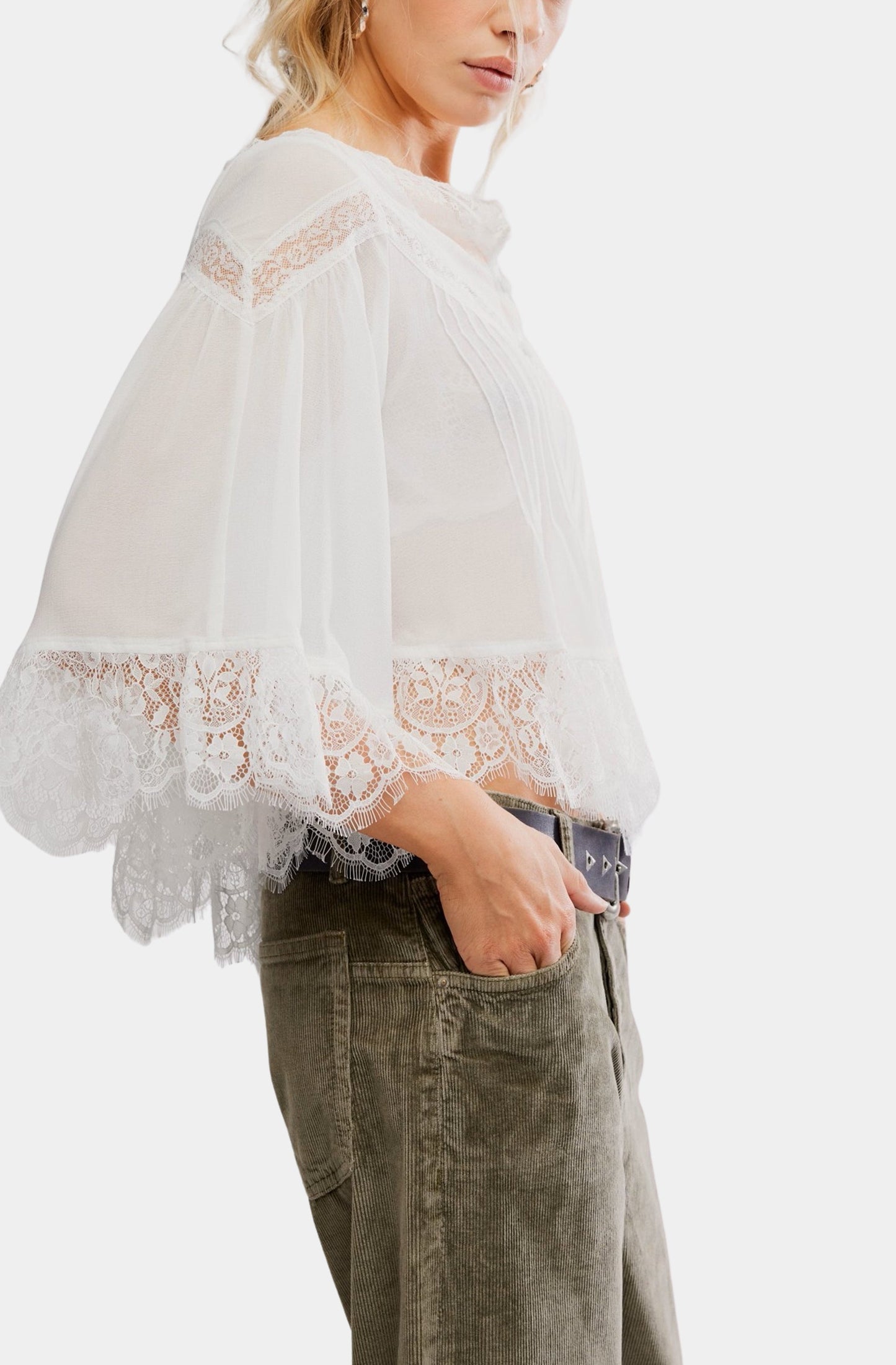 Bali Midnight Rain Top - Clean Ivory