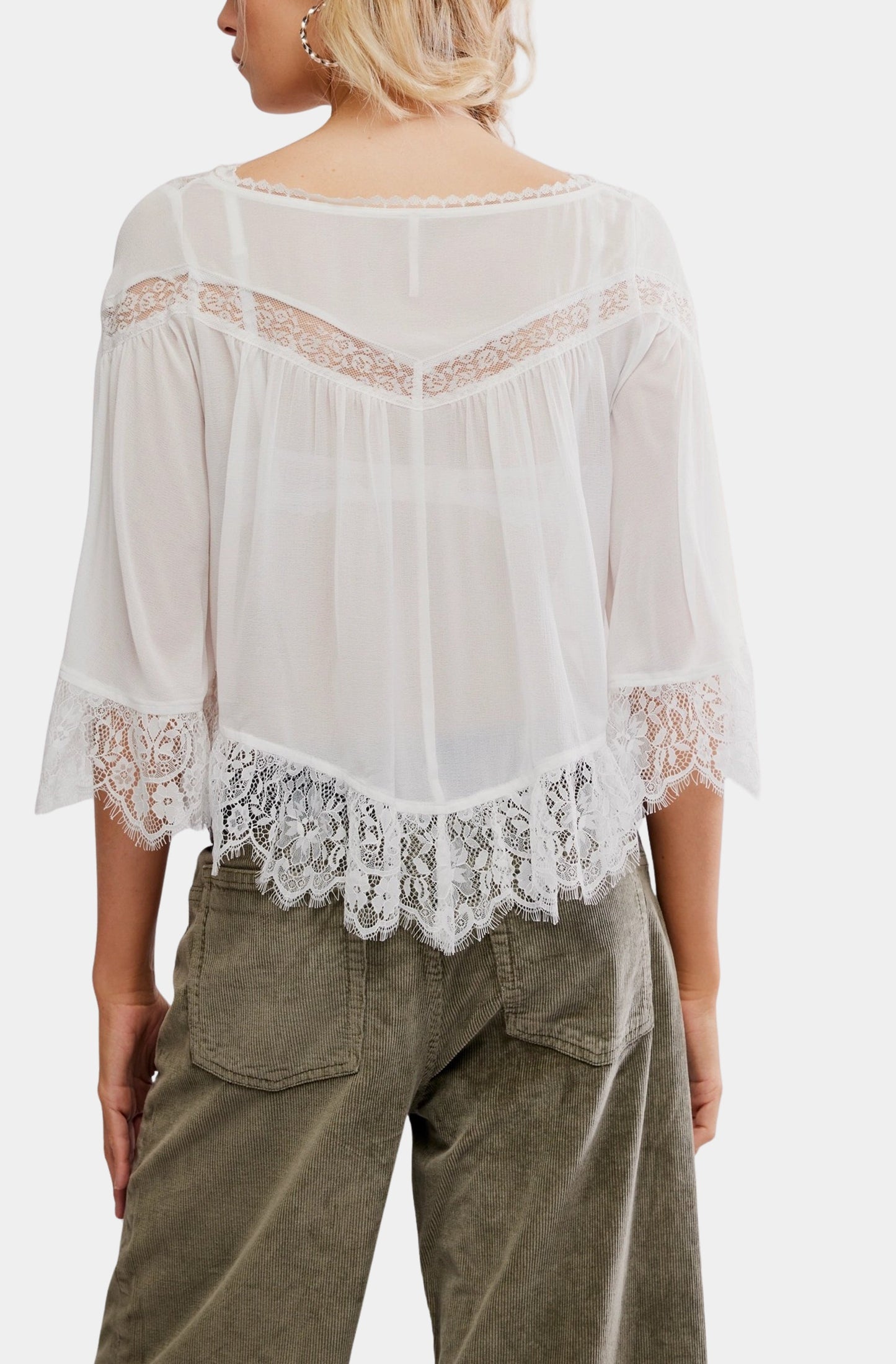 Bali Midnight Rain Top - Clean Ivory