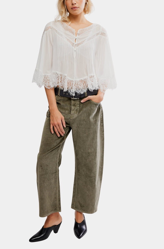 Bali Midnight Rain Top - Clean Ivory