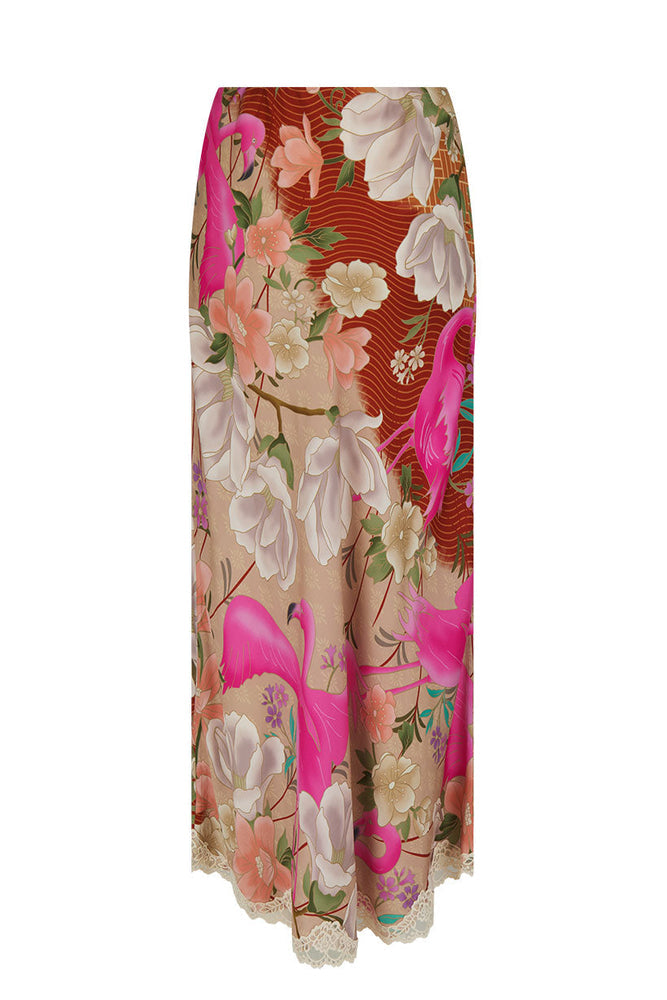 Floridian Lace Bias Skirt - Coral