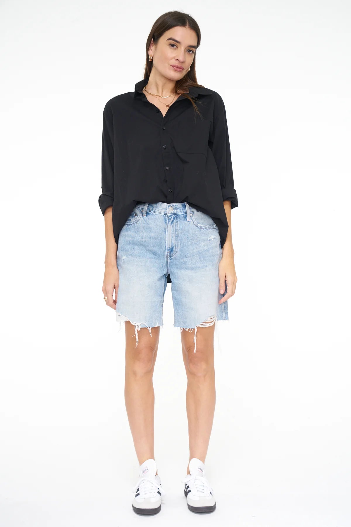 Sloane Oversized Button Down Shirt - Noir