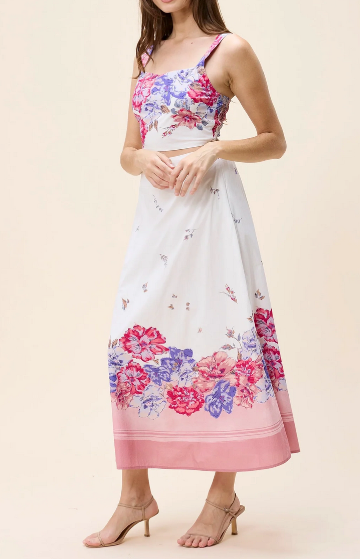 Shea Ankle Skirt - Camellia Print