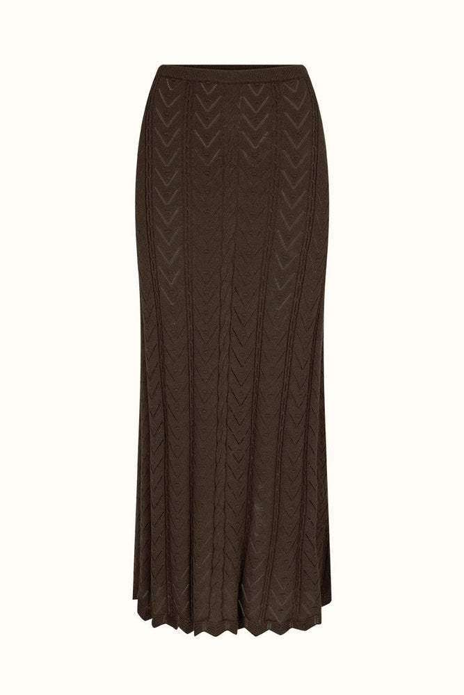 Lou Lou Knit Midi Skirt - Cacao
