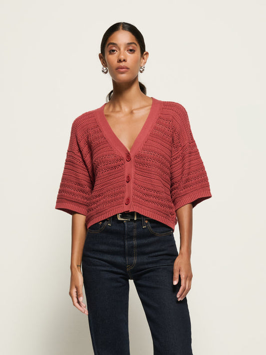 Tabby Crochet Cardi - Marsala