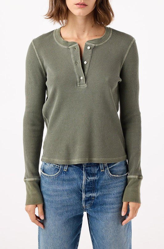 Thermal Henley Tee - Tea Leaf