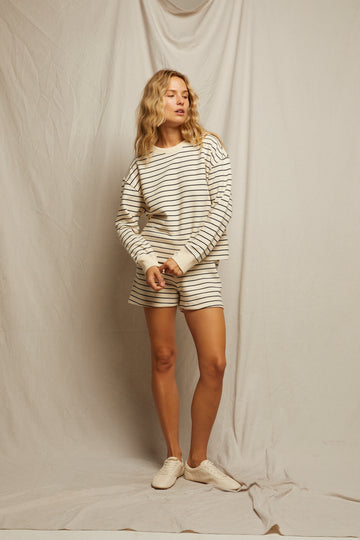 Tyler Sweater - Navy/Natural Stripe