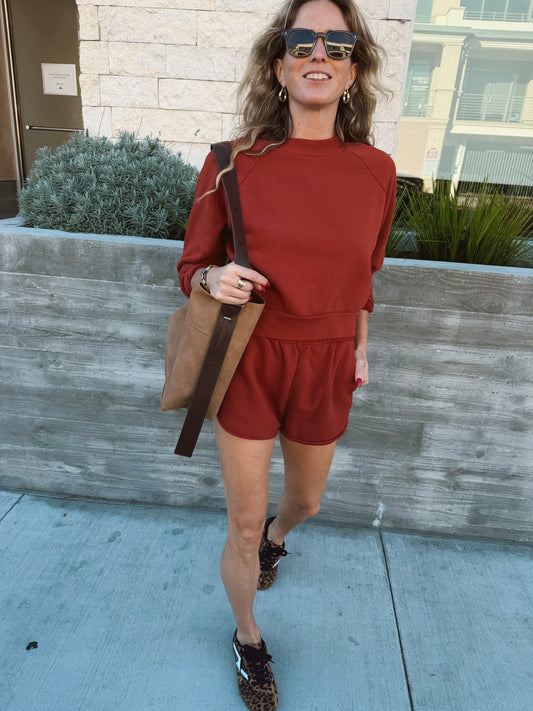 Dionne Raglan Sweater - Sedona Chili