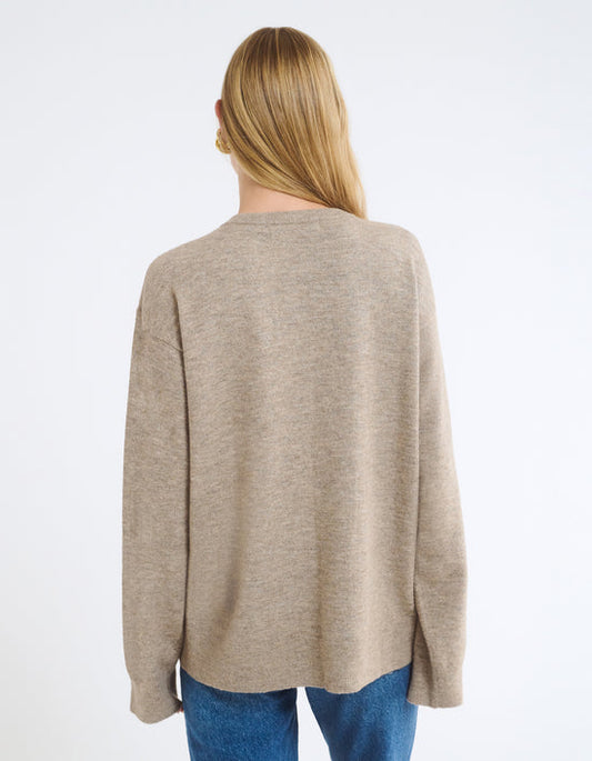 Vail V-Neck Sweater - Mocha Heather